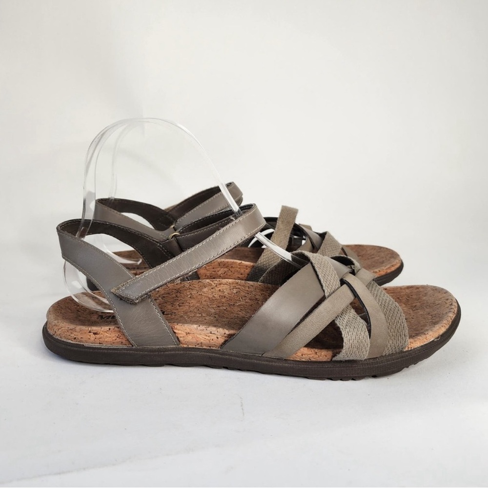 Merrell Brindle Around Town Ankle Strap Sandals Taupe Leather 9